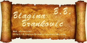 Blagina Branković vizit kartica